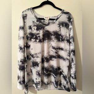 Bibi Tie Dye Sweater, Black/White, Size L